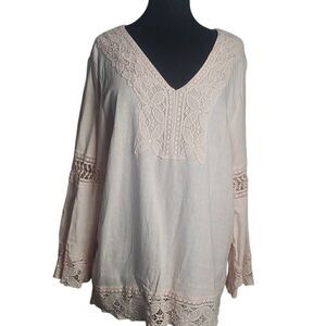 Ava Christine Pink Blouse 1X